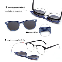 5PCS Magnetic Polarized Clip On Sunglasses