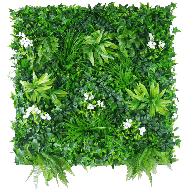Sample Panel of Snowy White Artificial Vertical Garden (Small Sample) UV Resistant